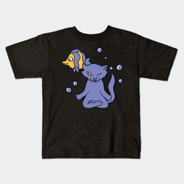 Cat Yoga Kids T-Shirt by isstgeschichte